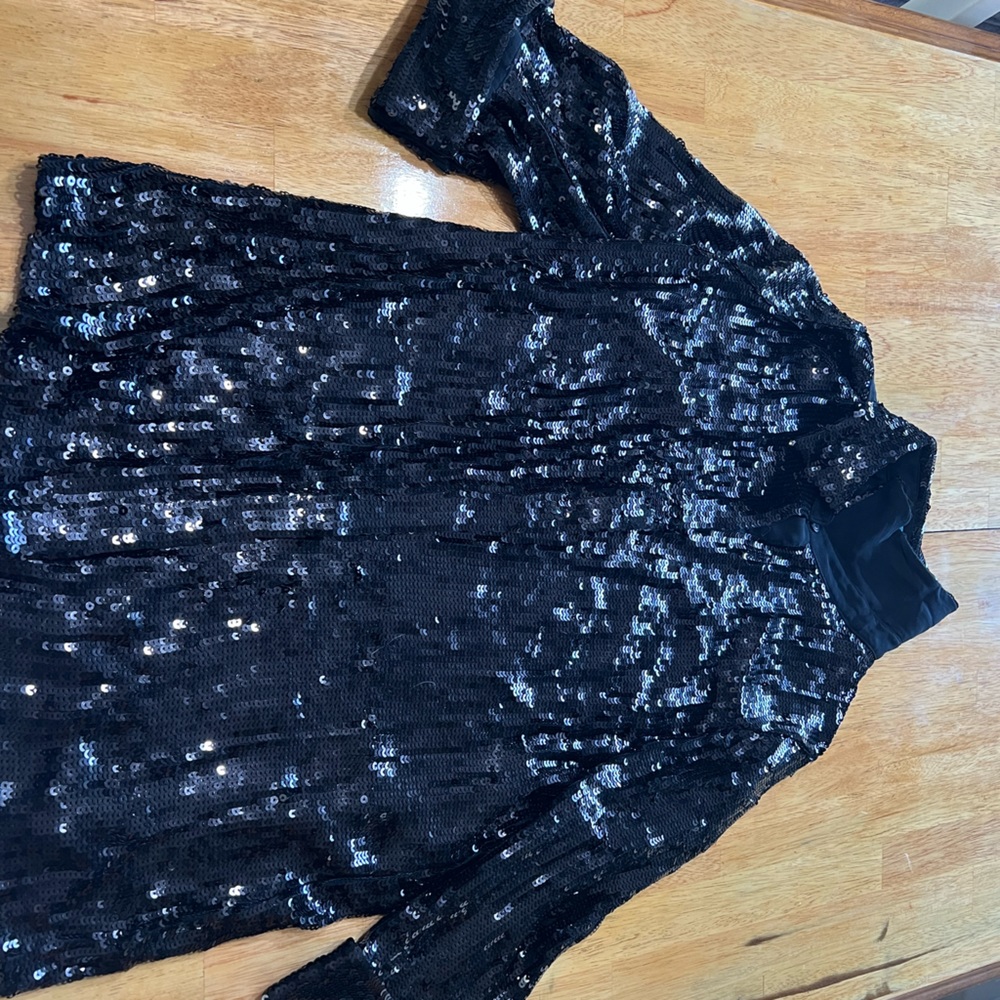 Sparking black long sleeve Alice and Olivia New with Tags